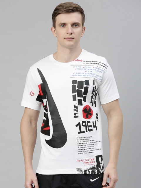 

Nike Men White Printed AS M NSW SS 1 REVERSE SEAS Round Neck T-shirt