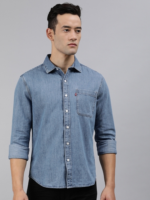 

Levis Men Blue Slim Fit Faded Casual Denim Shirt