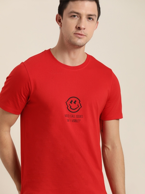 

INVICTUS Men Red Printed Round Neck T-shirt