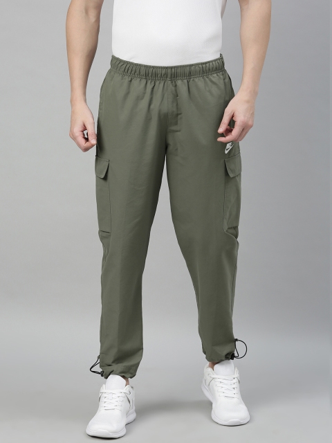 

Nike Men Olive Green Solid AS M NSW CE CF WVN PLYRS Track Pants