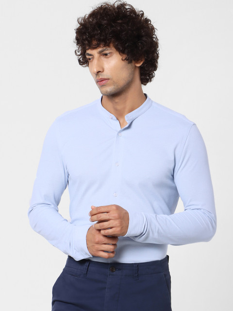 

Jack & Jones Men Blue Slim Fit Solid Party Shirt