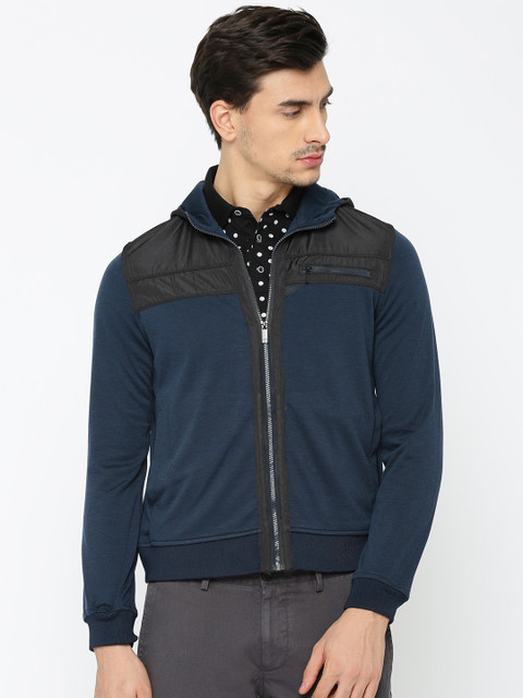 

INVICTUS Navy Hooded Bomber Jacket, Navy blue