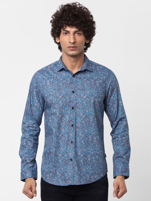 

Jack & Jones Men Blue & Pink Slim Fit Printed Smart Casual Shirt