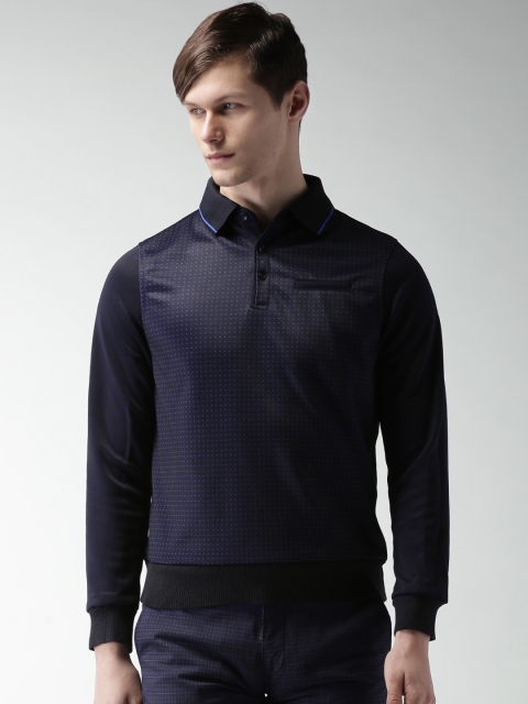 

INVICTUS Navy Printed Sweatshirt, Navy blue