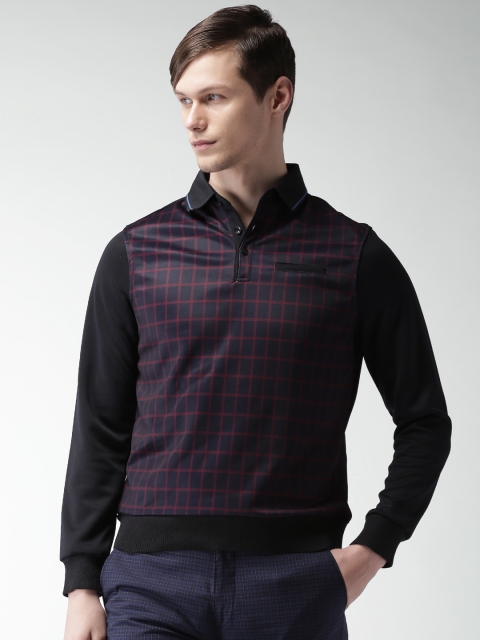 

INVICTUS Men Navy Blue Checked Sweatshirt