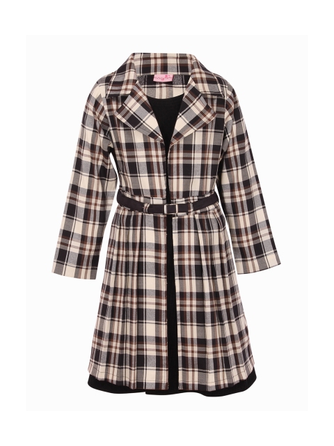 

CUTECUMBER Girls Black Checked Fit and Flare Acrylic Dress