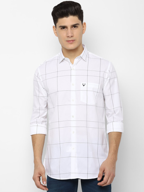 

Allen Solly Men White Slim Fit Checked Casual Shirt