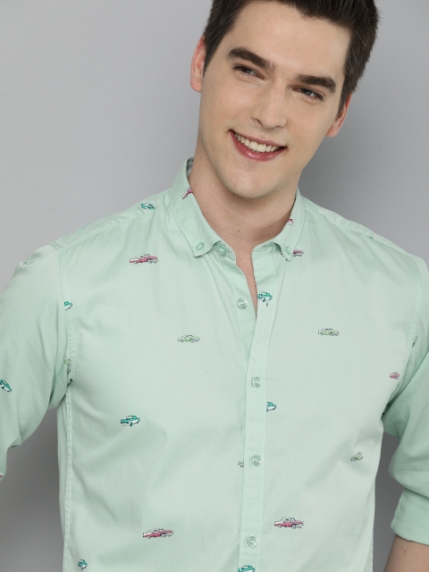 

Mast & Harbour Men Green Slim Fit Conversational Printed Casual Shirt