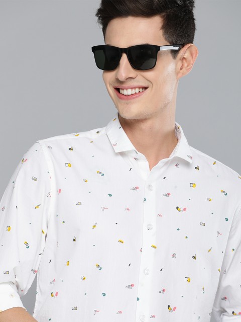 

Mast & Harbour Men White Regular Fit Printed Casual Shirt