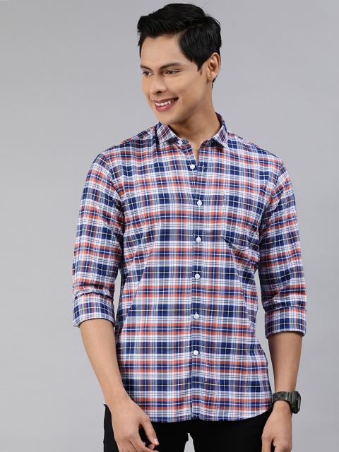 

Mast & Harbour Men White Tartan Checks Checked Casual Shirt