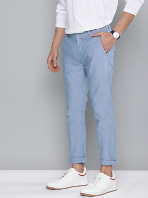 

Mast & Harbour Men Blue Regular Fit Solid Regular Trousers