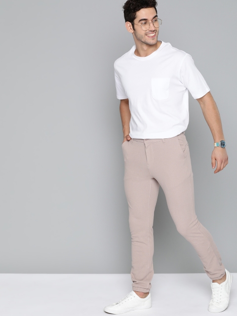 

Mast & Harbour Men Beige Regular Fit Pure Cotton Self Design Joggers