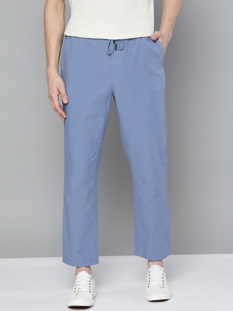 

Mast & Harbour Men Grey Regular Fit Solid Regular Trousers
