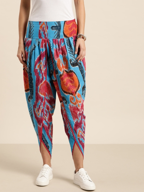 

Sangria Women Blue & Orange Printed Pure Cotton Dhoti Pants
