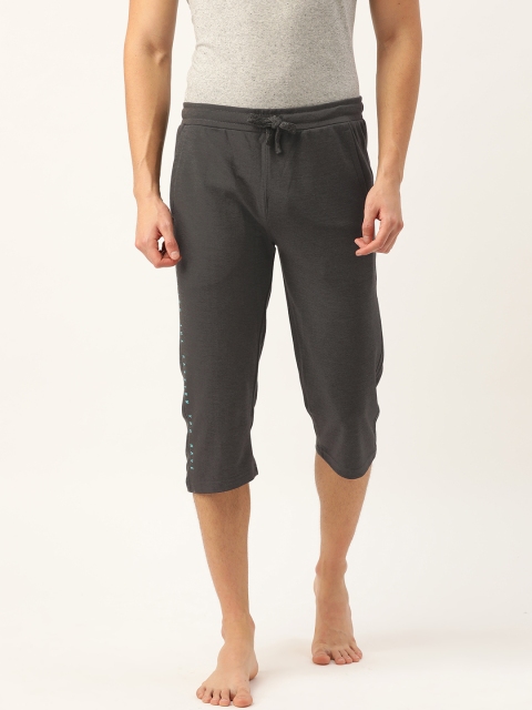 

Sweet Dreams Men Charcoal Grey Solid 3/4th Lounge Shorts