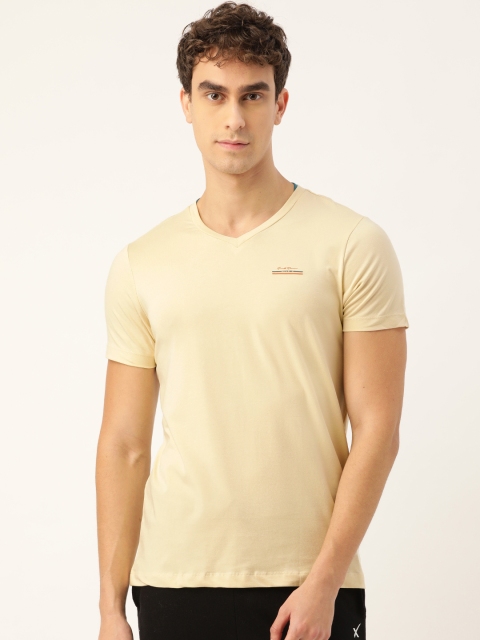 

Sweet Dreams Men Cream-Coloured Solid Lounge T-Shirt, Beige