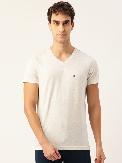 

Sweet Dreams Men Off-White Solid V-Neck Lounge T-shirt