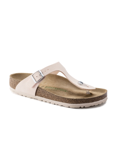 

Birkenstock Women Pink Solid Gizeh Vegan Regular Width Flats