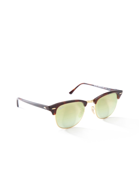 

Ray-Ban Men Mirrored Printed Clubmaster Sunglasses 0RB3016990/9J51, Green