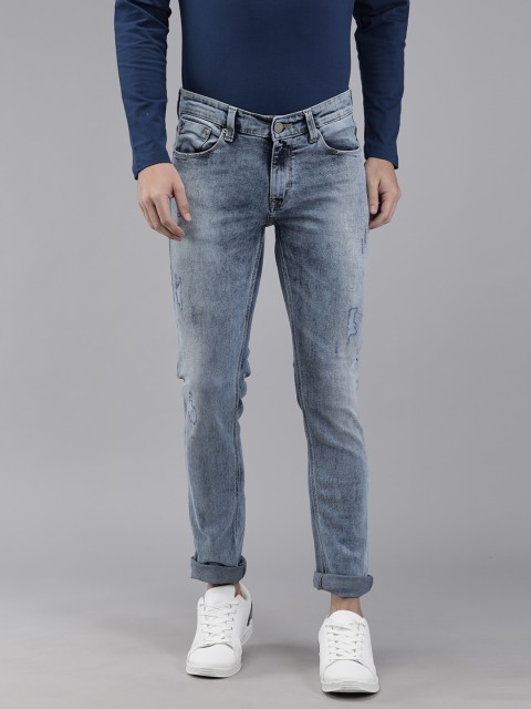 

SPYKAR Men Blue Skinny Fit Low-Rise Mildly Distressed Stretchable Jeans