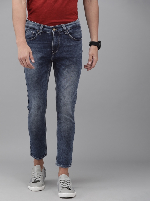 

SPYKAR Men Blue Kano Slim Fit Low-Rise Clean Look Stretchable Cropped Jeans