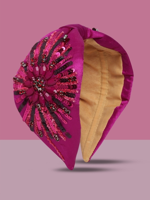 

Blueberry Women Magenta Satin Embellished Hairband