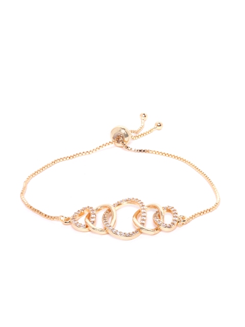 

Blueberry Gold-Plated Stone-Studded Entangled Circle Handcrafted Bracelet