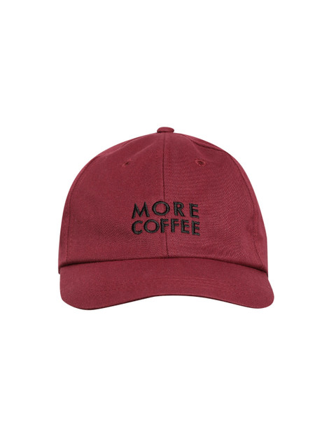 

Blueberry Unisex Maroon & Black Typography Embroidered Pure Cotton Baseball Cap