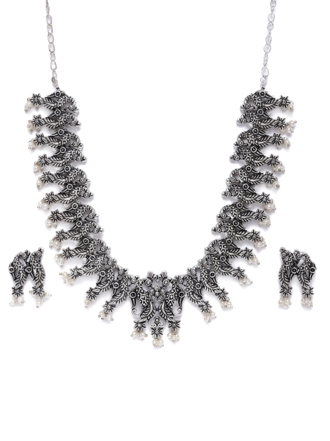 

VIDRUKARIH Oxidised Silver-Plated Jewellery Set