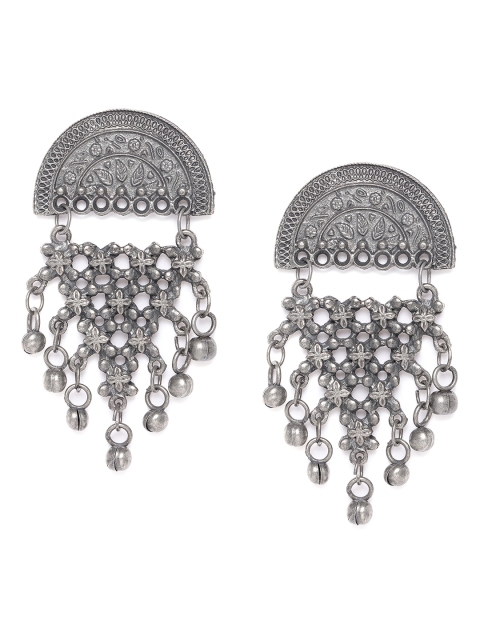 

VIDRUKARIH Oxidized Silver-Plated Classic Drop Earrings