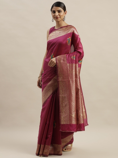 

Varanga Magenta Pink & Golden Woven Design Kanjeevaram Saree