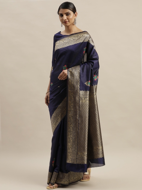 

Varanga Navy Blue & Golden Woven Design Kanjeevaram Saree