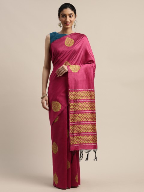 

Varanga Pink & Golden Printed Saree