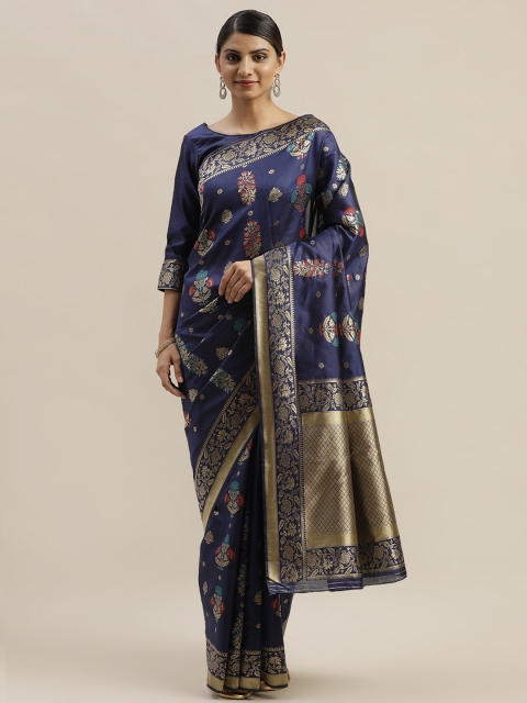 

Varanga Navy Blue & Golden Woven Design Kanjeevaram Saree
