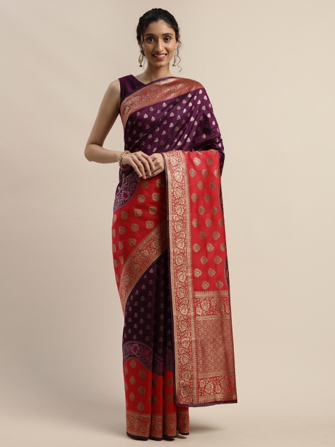 

Varanga Purple & Red Woven Design Kanjeevaram Saree