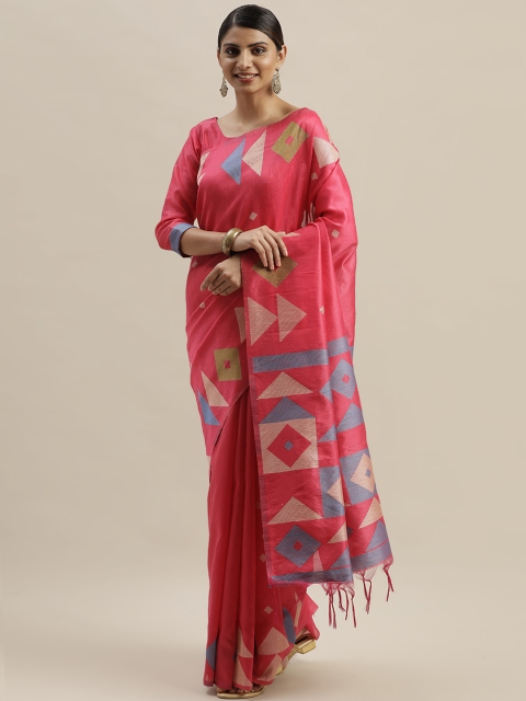 

Varanga Coral Pink & Blue Woven Design Kanjeevaram Saree