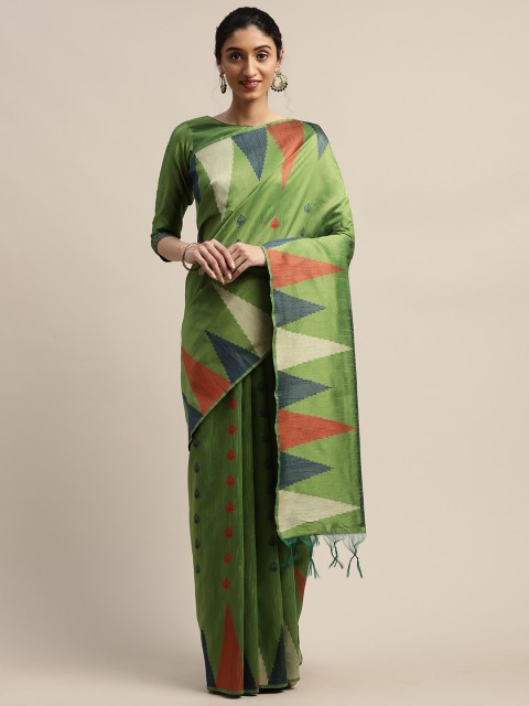 

Varanga Green & Red Woven Design Kanjeevaram Saree
