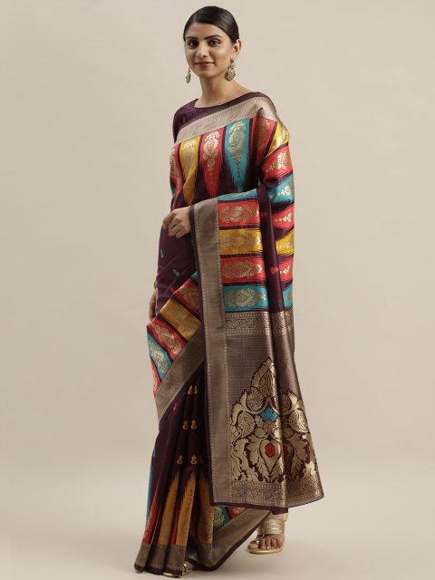 

Varanga Purple & Blue Woven Design Kanjeevaram Saree