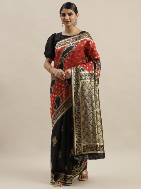 

Varanga Red & Black Woven Design Kanjeevaram Saree