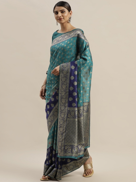 

Varanga Teal Blue & Golden Woven Design Kanjeevaram Saree
