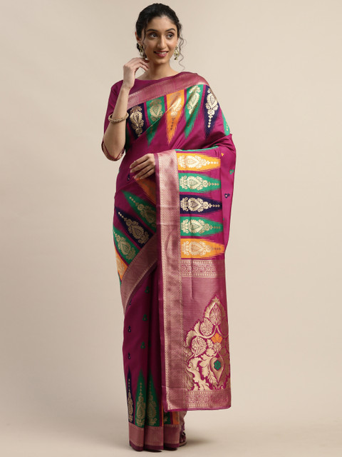 

Varanga Magenta Pink & Golden Woven Design Kanjeevaram Saree