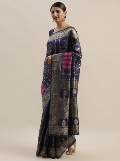 

Varanga Navy Blue & Golden Woven Design Kanjeevaram Saree