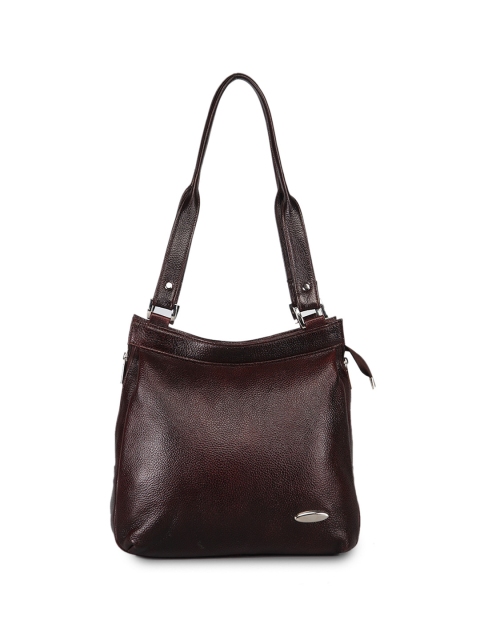 

GENWAYNE Brown Solid Shoulder Leather Bag