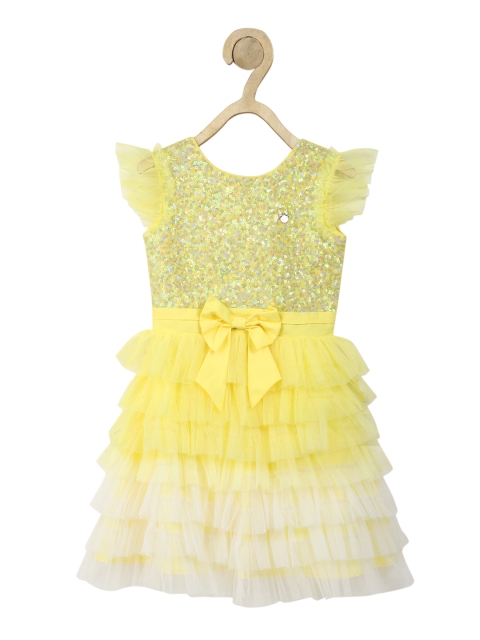 

Allen Solly Girls Pink Self Design Fit and Flare Dress
