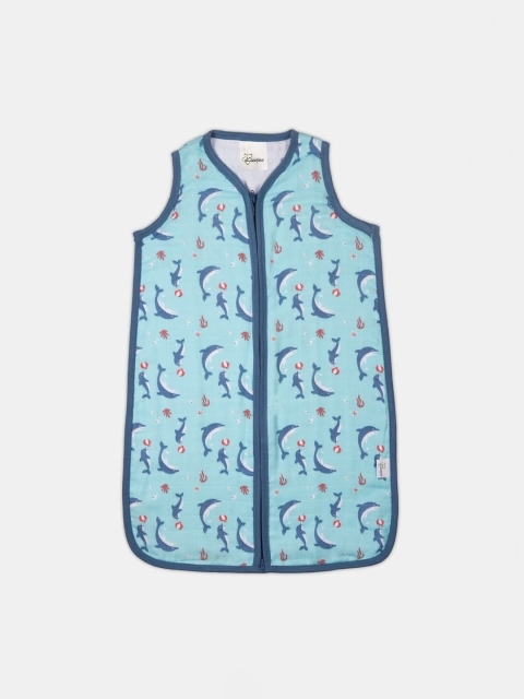 

Kaarpas Infant Blue Dolphin Print Premium Organic Cotton Sustainable Sleeping Bag