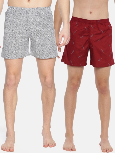 

IVOC Men Pack Of 2 Printed Pure Cotton Boxers 12005730-1-13136020-1, White