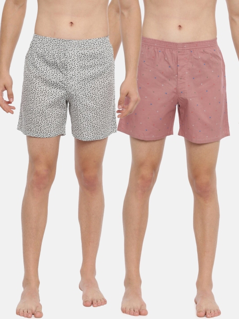

IVOC Men Pack Of 2 Printed Pure Cotton Boxers 13136034-1-12827402-1, White