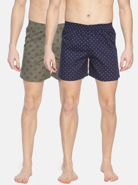 

IVOC Men Pack Of 2 Printed Boxers 12005720-1-12005716-1, Navy blue