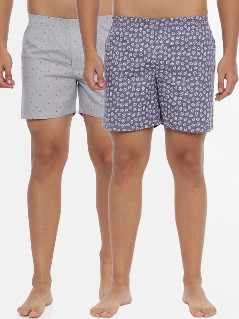 

IVOC Men Pack Of 2 Printed Boxers 12827384-1-12827386-1, Purple