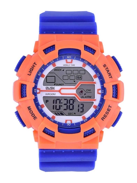 

DUSK Men Orange & Blue Digital Watch Dusk_101